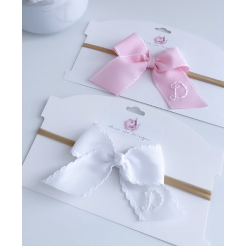 Initial Hand- Embroidered Bow