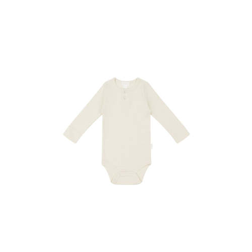 Organic Cotton Modal Long Sleeve Bodysuit - Parchment – Jamie Kay USA