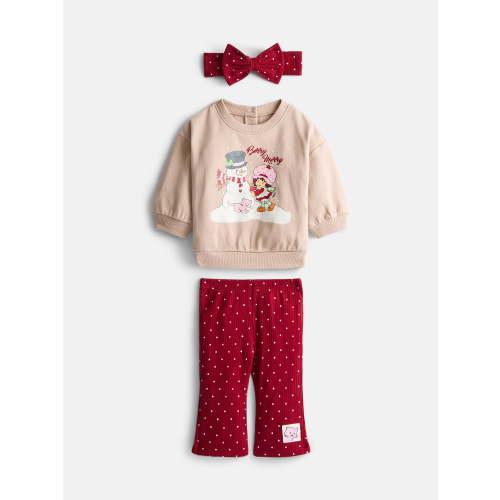 Strawberry Shortcake Baby Girl's Crewneck with Flare Legging and Bow Headband, Sizes 0/3M-24M