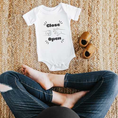 Filipino 'Close Open' Baby Onesie: Funny Infant Bodysuit