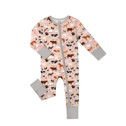 Weiwei Pajamas for Baby Boys & Girls, Viscose from Bamboo Footie Pajamas Convertible Newborn Sleeper, Zipper Onesie 0-24M,YKK