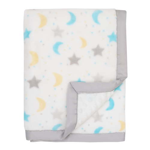Parent's Choice Deluxe Plush Reversible Blanket Unisex Stars
