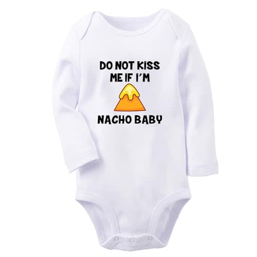 iDzn Babies Do Not Kiss Me If I'm Nacho Baby Funny Romper Newborn Baby Bodysuits Jumpsuits Toddler Long One-Piece Outfits