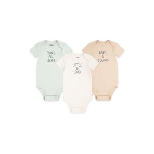 Baby Neutral Short Sleeve Graphic Bodysuits - Set of 3