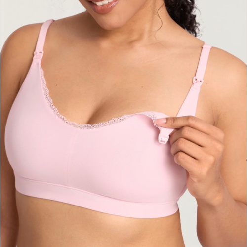 Cotton Lace Trim Nursing Bralette