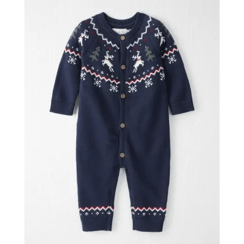 Baby Organic Cotton Fair Isle Sweater Knit Jumpsuit - Little Planet | Carter's