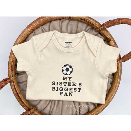 Embroidered Soccer My Sister’s Biggest Fan Bodysuit • Soccer ONESIES® Brand• New Soccer Fan• Sister Fan • Brother Fan • Future Soccer player