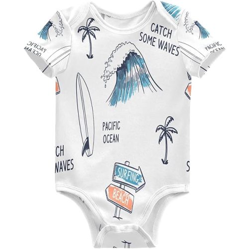 vvfelixl Baby Bodysuits Short Sleeve Cotton Baby Clothes For Boys Funny Baby Suits For Girls 0-24 Months