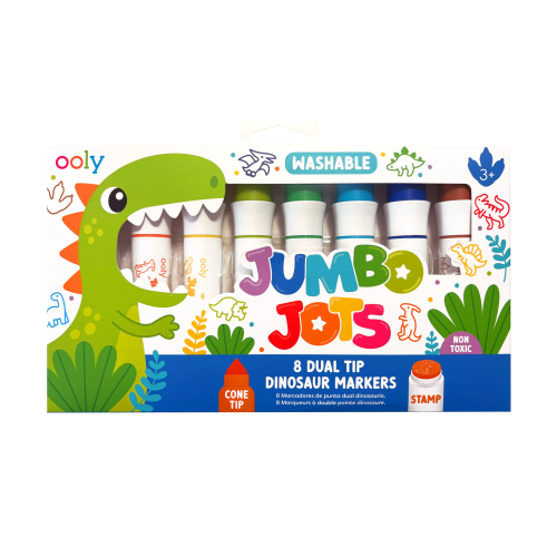 Jumbo Jots Dual Tip Stamp Markers - Dinosaur - Set of 8