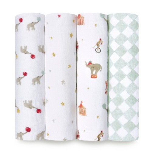 aden + anais essentials Muslin Swaddle Blankets - Elephant Circus - 4pk