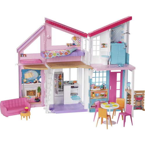 Barbie Malibu House Dollhouse Playset with 25+ Furniture & Accessories