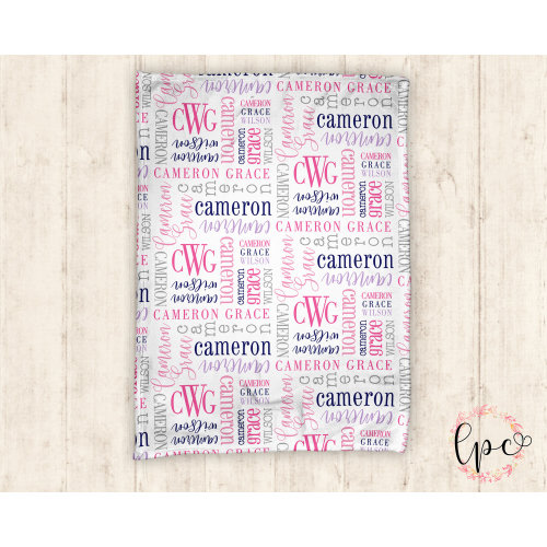 Personalized Baby Name Blanket - Baby Blanket - Name Pattern Blanket - Personalized Baby Blanket - Baby Shower Gift - Throw Blanket
