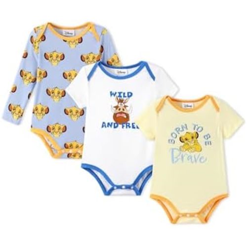 Disney Baby Viscose Made from Bamboo 3-Pack Bodysuits Set Newborn to Infant
