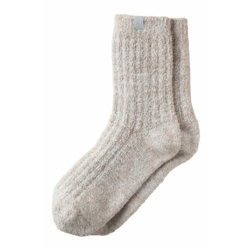 Marshmallow Crew Socks with Grippers, One Size