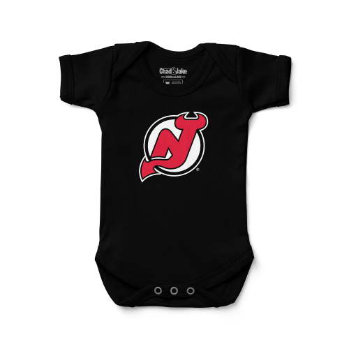 Newborn & Infant Chad & Jake Black New Jersey Devils Primary Logo Bodysuit
