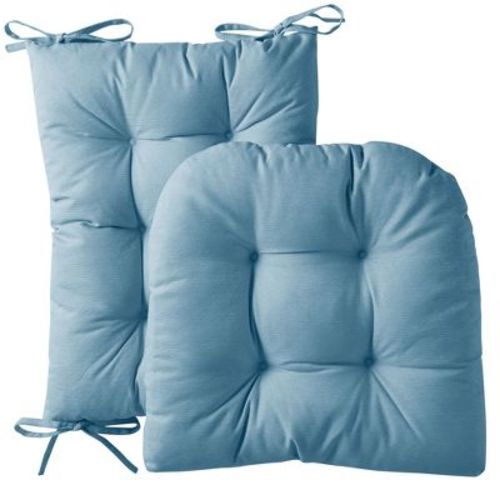 Rocking Chair Cushion 2 Piece Tufted Non Slip Set of Upper and Lower Cushions, Teal