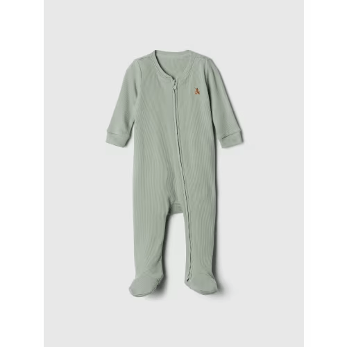 Baby Ribbed Two-Way Zip One-Piece