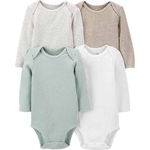 Simple Joys by Carter's Unisex Babies' Long-Sleeve Thermal Bodysuits, Pack of 4