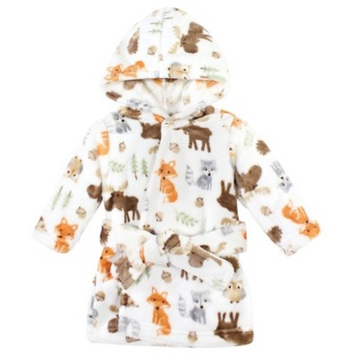 Hudson Baby Plush Animal Face Bathrobe, Woodland, 0-9 Months
