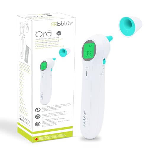 bblüv - Orä - Non-Contact Digital Infrared Thermometer, Ear Thermometer - 5 in 1 in LED Display, for Babies, Children, and Adults Tracking Fever Indicator – Fast 1 Second Temperature
