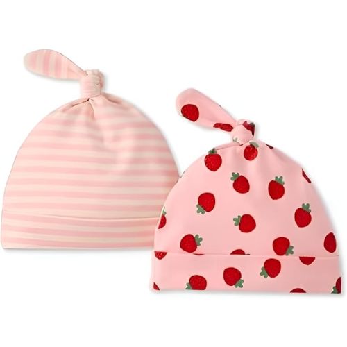Hanna Andersson - Baby Two-Pack Layette Top Knot Beanie