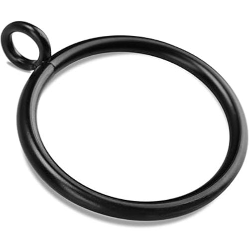 40 PCS Black Curtain Rings with Eyelet Apply for Fits Up to 1.75 inch Curtain Rod (Black Drapery Rings)