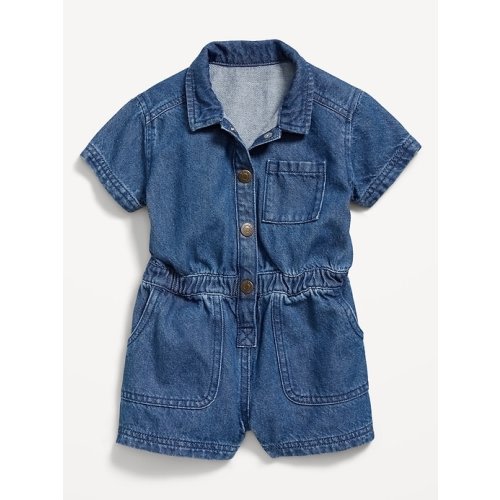 Short-Sleeve Utility Romper for Toddler Girls