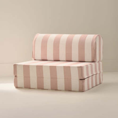 Ivory & Petal Pink White Striped Modular Couch | Harlan | House of Noa