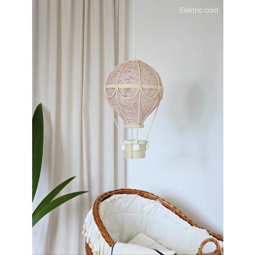 Handmade Hot Air Balloon Lamp: Light Pink Nursery Decor