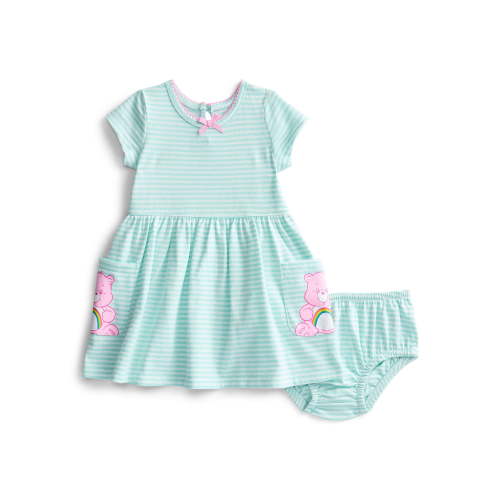 Care Bears Baby Girl Print Dress with Matching Diaper Cover Set, 2-Piece, Sizes 0/3M-6/9M