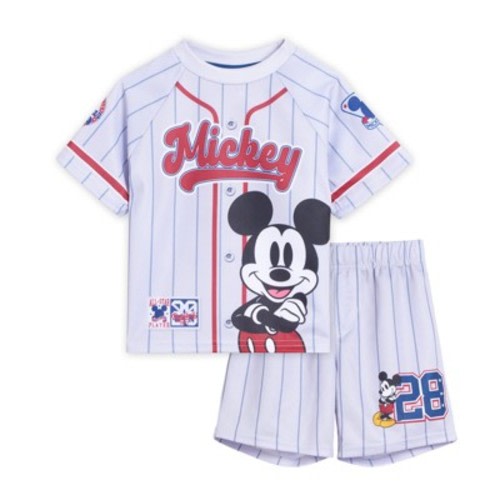 Disney Mickey Mouse Infant Baby Boys Mesh Athletic Jersey T-Shirt and Basketball Shorts Sports Outfit Set 12 Months