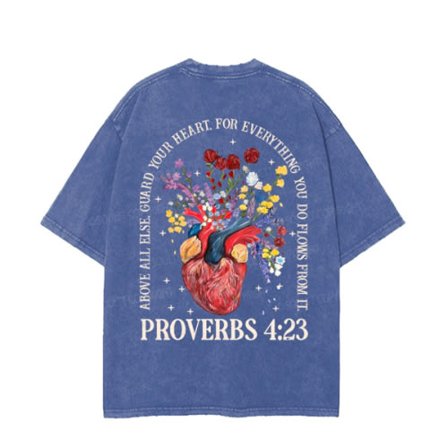 Guard Your Heart Double Sided Unisex Washed Christian T-shirt – Soultt