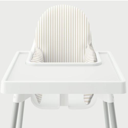 Highchair Cushion Cover - Beige Candy Stripe – Yeah Baby Goods