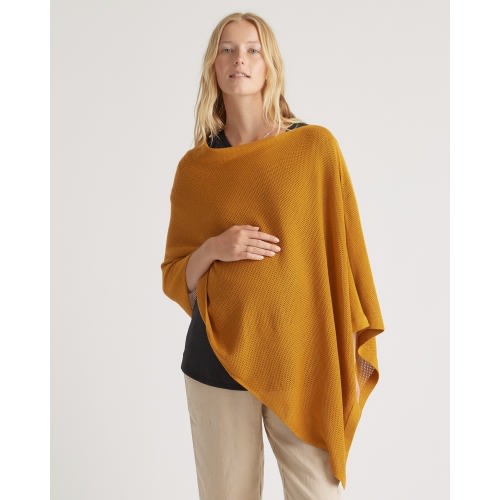 Lightweight Cotton Cashmere Nursing Shawl in Amber