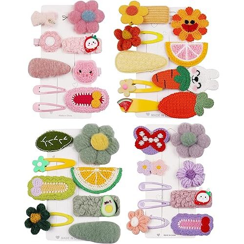 33 PCS Hairpin Candy-colored kid's hair accessories, flower and fruit, rainbow hairpin set, girl cartoon animal cute hairpin