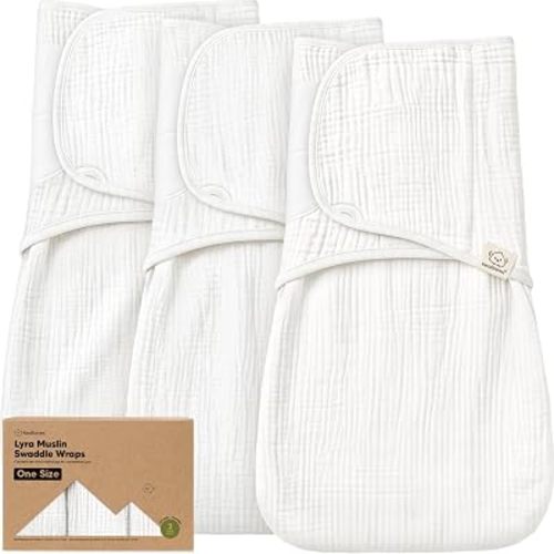 KeaBabies Muslin Baby Swaddles for Newborns,3pk,100% Cotton(Soft White, OS)