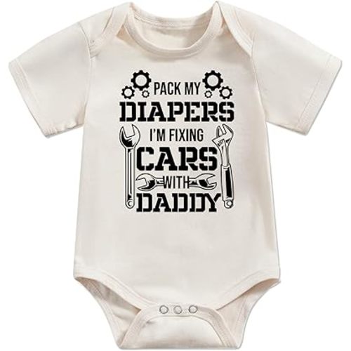 Newborn Infant Baby Bodysuit Funny Letters Print Clothes Short Sleeve Romper Pregnancy Announcements
