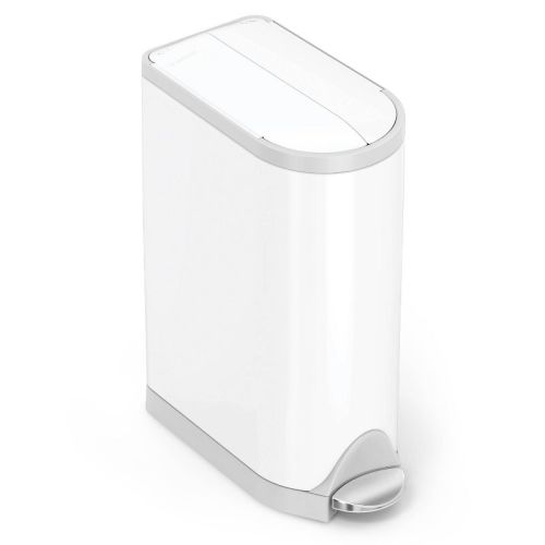 simplehuman 18L Diaper Can - White Steel