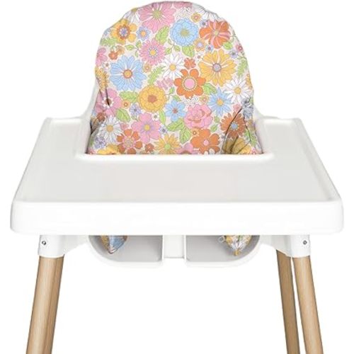 Highchair Insert Cover, Compatible for IKEA Antilop Highchair, High Chair Accessories Stain-Proof and Wipeable Insert Cover (Cushion NOT Included)(Funflorals)