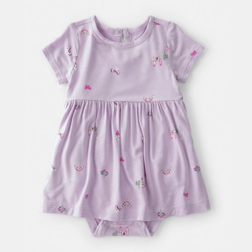 Baby Girl Fairytale Short-Sleeve Bodysuit Dress - Purple | Carter’s Oshkosh Canada
