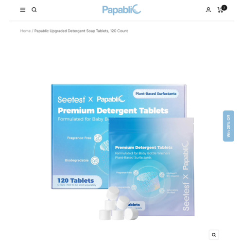 Papablic Upgraded Detergent Soap Tablets, 120 Count