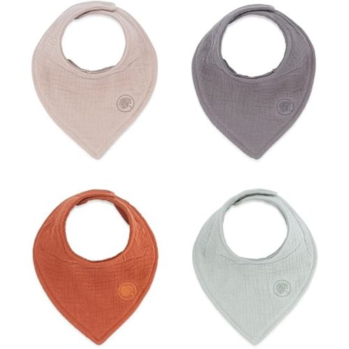 Parker Baby Muslin Bandana Drool Bibs | 100% Soft Muslin Cotton, Absorbent & Adjustable | Stylish Teething & Drooling Bibs