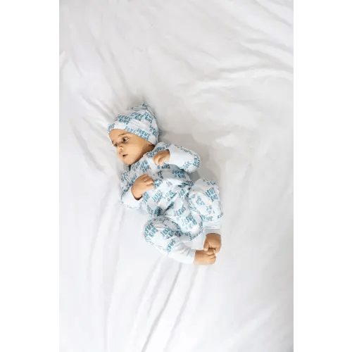 Jesus Is King Blue PJ Footless Onesie Bamboo – Holy Pals