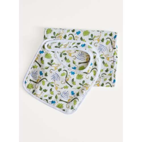 Baby Essentials Bib & Burp Set - Happy Monkey
