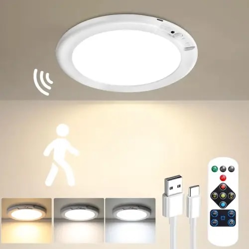 Rechargeable Motion Sensor Ceiling Light with Remote - Magnetic - TikTok Shop