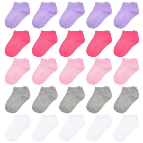 Skibeaut 25 Pairs Toddler Socks, Girls Socks Kids Colourful Ankle Socks Low Cut Half Cushion Socks for Girls 1-14 Years