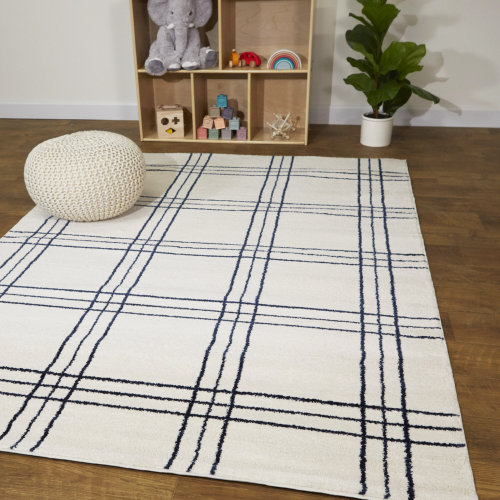 Sand & Stable™ Melany Plaid White Area Rug & Reviews | Wayfair