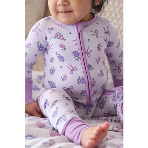 Ribbon & Roses Convertible Zip Romper | Purple