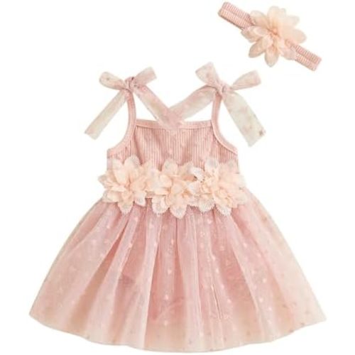 Baby Girl Clothes Daisy Ribbed Bodysuit Sleeveless Romper Dress Summer Outfit for Girls Newborn 3 6 9 12 18 Months