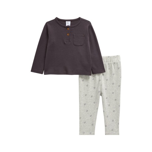 Nordstrom Cotton Henley Top & Print Pants Set | Nordstromrack